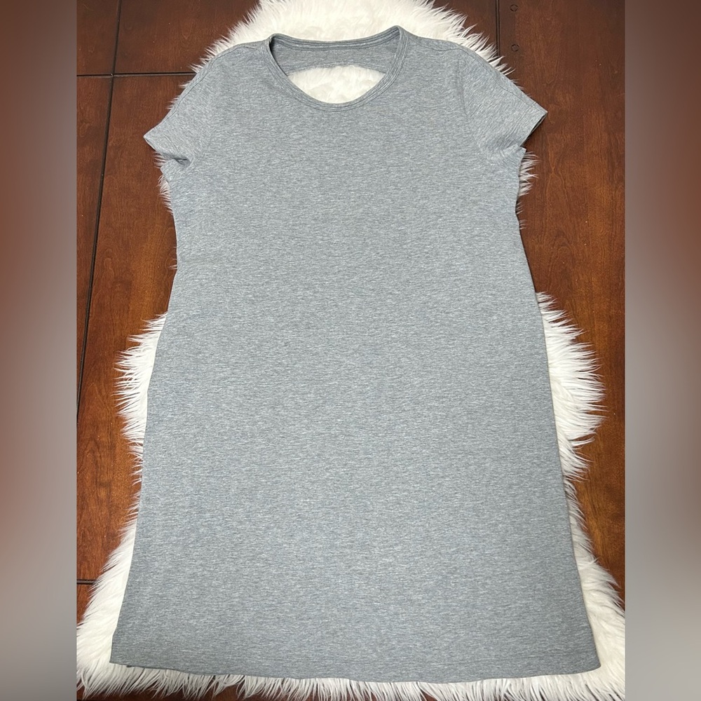 Lululemon Size 6 Summer Day Tripper Dress Heathered Medium Grey Open Back Cotton - Picture 5 of 15